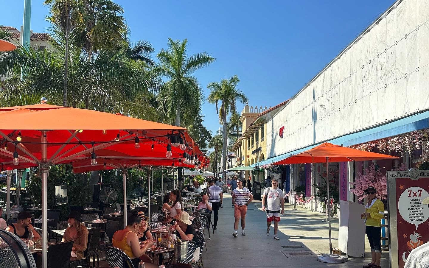 Visitors enjoying a beautiful day on Lincoln Road.